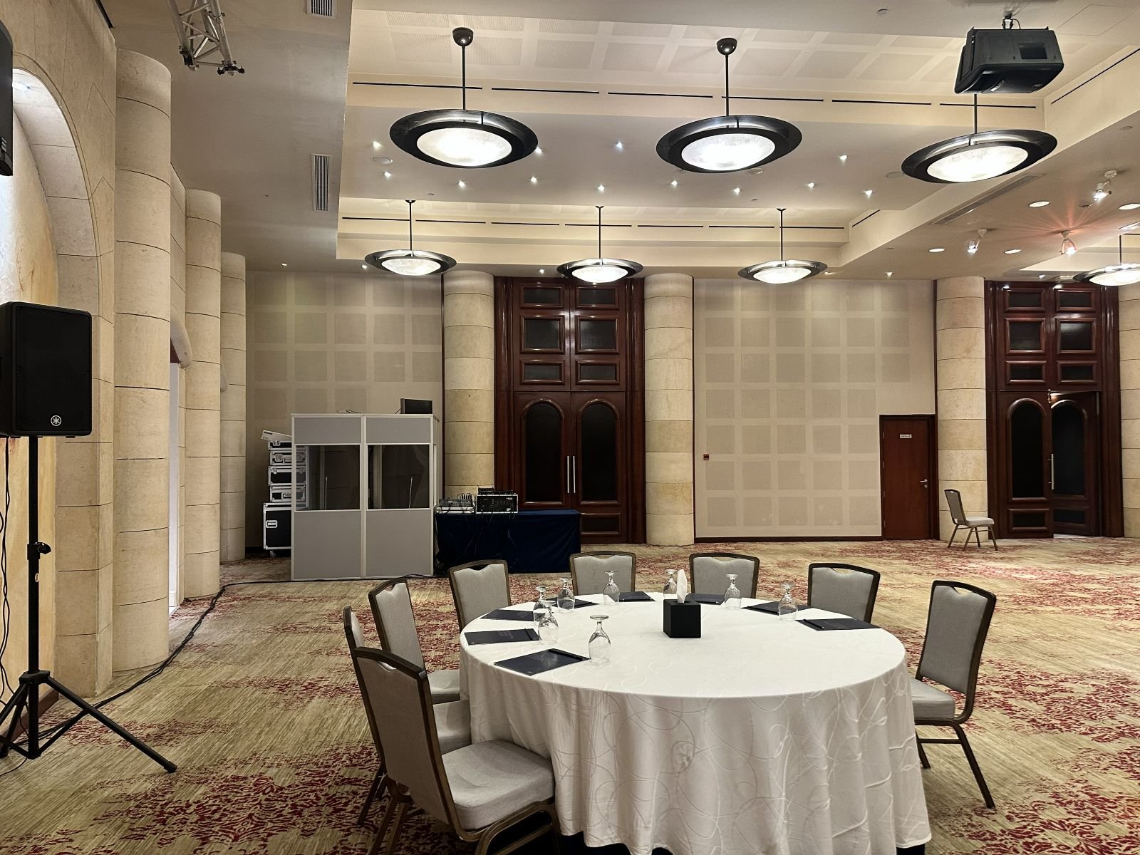 Meeting set up with an Eventranz interpretation booth